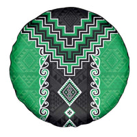 Green Niho Taniwha Mix Poutama Spare Tire Cover Unique Taniko Aotearoa