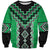 Green Niho Taniwha Mix Poutama Sweatshirt Unique Taniko Aotearoa