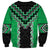 Green Niho Taniwha Mix Poutama Sweatshirt Unique Taniko Aotearoa