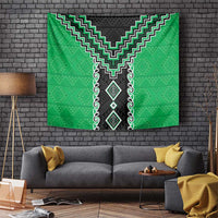 Green Niho Taniwha Mix Poutama Tapestry Unique Taniko Aotearoa