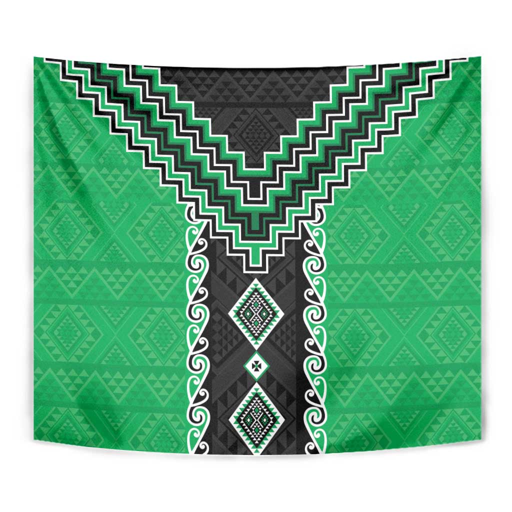 Green Niho Taniwha Mix Poutama Tapestry Unique Taniko Aotearoa