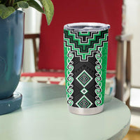 Green Niho Taniwha Mix Poutama Tumbler Cup Unique Taniko Aotearoa