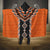 Orange Niho Taniwha Mix Poutama Hooded Blanket Unique Taniko Aotearoa