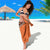 Orange Niho Taniwha Mix Poutama Sarong Unique Taniko Aotearoa
