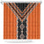 Orange Niho Taniwha Mix Poutama Shower Curtain Unique Taniko Aotearoa