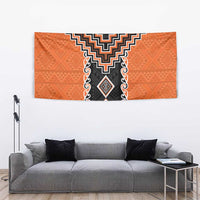 Orange Niho Taniwha Mix Poutama Tapestry Unique Taniko Aotearoa