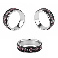 Pink Niho Taniwha Mix Poutama Classic Ring Unique Taniko Aotearoa - Polynesian Pride
