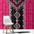 Pink Niho Taniwha Mix Poutama Window Curtain Unique Taniko Aotearoa