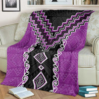 Purple Niho Taniwha Mix Poutama Blanket Unique Taniko Aotearoa