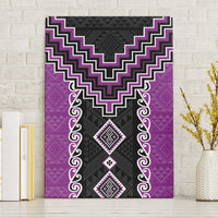 Purple Niho Taniwha Mix Poutama Canvas Wall Art Unique Taniko Aotearoa LT01 Without Frame Purple - Polynesian Pride