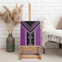 Purple Niho Taniwha Mix Poutama Canvas Wall Art Unique Taniko Aotearoa LT01 - Polynesian Pride