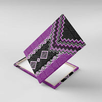 Purple Niho Taniwha Mix Poutama Canvas Wall Art Unique Taniko Aotearoa LT01 With Frame Purple - Polynesian Pride