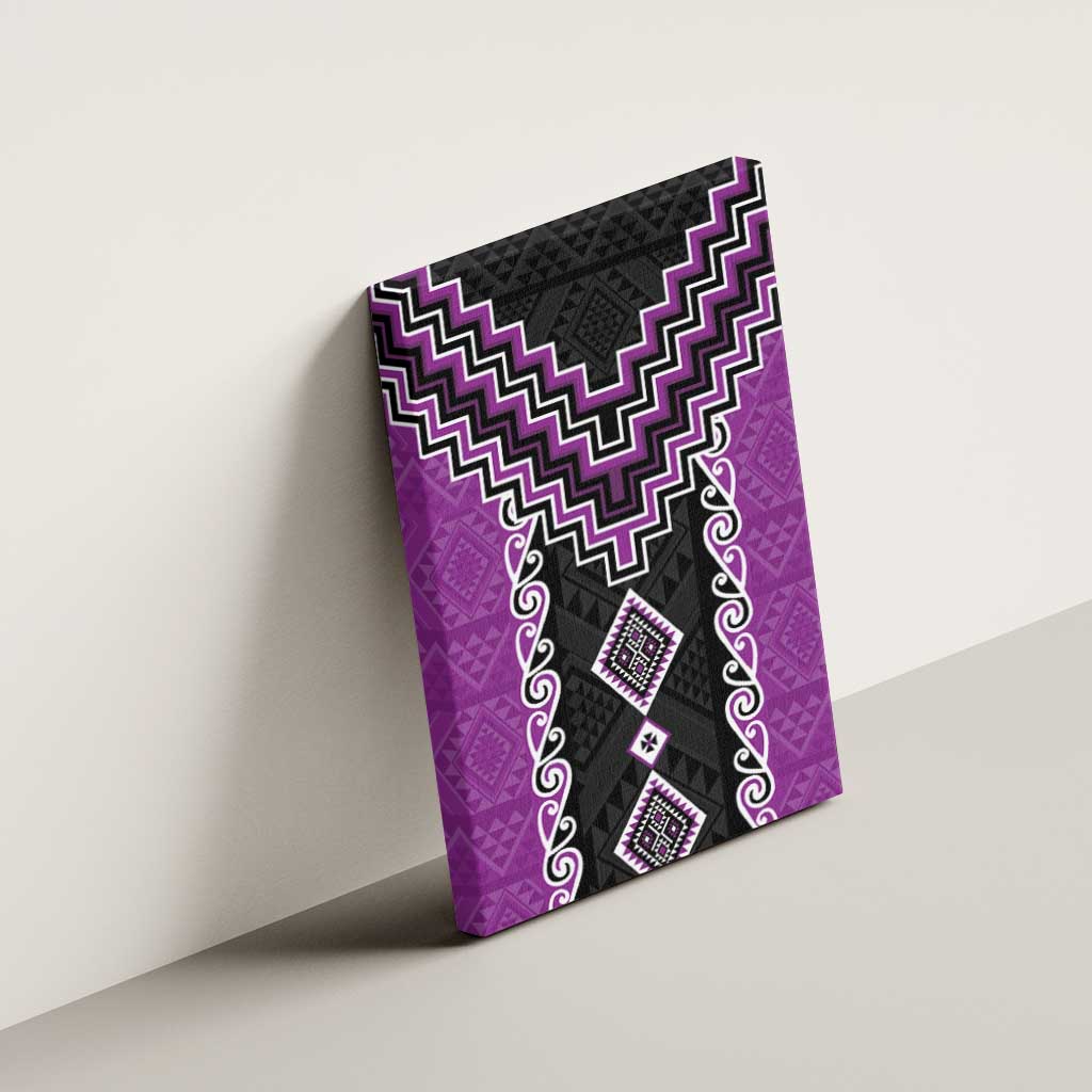 Purple Niho Taniwha Mix Poutama Canvas Wall Art Unique Taniko Aotearoa LT01 - Polynesian Pride