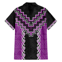 Purple Niho Taniwha Mix Poutama Hawaiian Shirt Unique Taniko Aotearoa