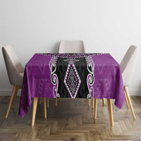 Purple Niho Taniwha Mix Poutama Tablecloth Unique Taniko Aotearoa