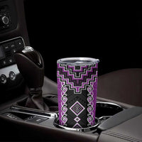 Purple Niho Taniwha Mix Poutama Tumbler Cup Unique Taniko Aotearoa