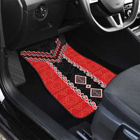 Red Niho Taniwha Mix Poutama Car Mats Unique Taniko Aotearoa