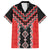 Red Niho Taniwha Mix Poutama Family Matching Off The Shoulder Long Sleeve Dress and Hawaiian Shirt Unique Taniko Aotearoa