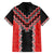 Red Niho Taniwha Mix Poutama Family Matching Off The Shoulder Long Sleeve Dress and Hawaiian Shirt Unique Taniko Aotearoa