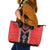 Red Niho Taniwha Mix Poutama Leather Tote Bag Unique Taniko Aotearoa