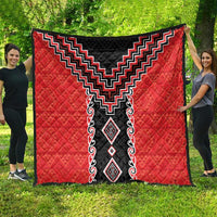 Red Niho Taniwha Mix Poutama Quilt Unique Taniko Aotearoa LT01 - Polynesian Pride