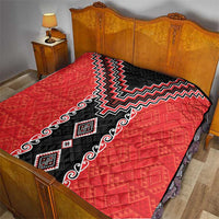 Red Niho Taniwha Mix Poutama Quilt Unique Taniko Aotearoa LT01 - Polynesian Pride
