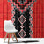 Red Niho Taniwha Mix Poutama Window Curtain Unique Taniko Aotearoa