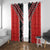 Red Niho Taniwha Mix Poutama Window Curtain Unique Taniko Aotearoa