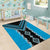 Sky Blue Niho Taniwha Mix Poutama Area Rug Unique Taniko Aotearoa