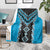 Sky Blue Niho Taniwha Mix Poutama Blanket Unique Taniko Aotearoa