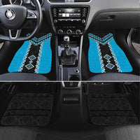 Sky Blue Niho Taniwha Mix Poutama Car Mats Unique Taniko Aotearoa