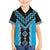 Sky Blue Niho Taniwha Mix Poutama Family Matching Off The Shoulder Long Sleeve Dress and Hawaiian Shirt Unique Taniko Aotearoa