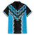 Sky Blue Niho Taniwha Mix Poutama Family Matching Summer Maxi Dress and Hawaiian Shirt Unique Taniko Aotearoa