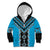 Sky Blue Niho Taniwha Mix Poutama Kid Hoodie Unique Taniko Aotearoa