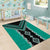 Teal Niho Taniwha Mix Poutama Area Rug Unique Taniko Aotearoa