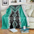 Teal Niho Taniwha Mix Poutama Blanket Unique Taniko Aotearoa