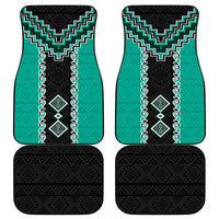 Teal Niho Taniwha Mix Poutama Car Mats Unique Taniko Aotearoa