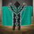 Teal Niho Taniwha Mix Poutama Hooded Blanket Unique Taniko Aotearoa