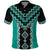 Teal Niho Taniwha Mix Poutama Polo Shirt Unique Taniko Aotearoa