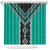 Teal Niho Taniwha Mix Poutama Shower Curtain Unique Taniko Aotearoa