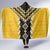 Yellow Niho Taniwha Mix Poutama Hooded Blanket Unique Taniko Aotearoa