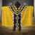 Yellow Niho Taniwha Mix Poutama Hooded Blanket Unique Taniko Aotearoa