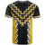 Yellow Niho Taniwha Mix Poutama T Shirt Unique Taniko Aotearoa