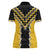 Yellow Niho Taniwha Mix Poutama Women Polo Shirt Unique Taniko Aotearoa
