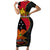 Papua New Guinea Independence Day Short Sleeve Bodycon Dress Happy PNG 48th Anniversary LT01 Long Dress Black - Polynesian Pride