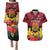 Papua New Guinea Couples Matching Puletasi Dress and Hawaiian Shirt Bird Of Paradise Mix Polynesian Pattern LT01 Red - Polynesian Pride