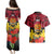 Papua New Guinea Couples Matching Puletasi Dress and Hawaiian Shirt Bird Of Paradise Mix Polynesian Pattern LT01 - Polynesian Pride