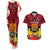 Papua New Guinea Couples Matching Tank Maxi Dress and Hawaiian Shirt Bird Of Paradise Mix Polynesian Pattern LT01 Red - Polynesian Pride
