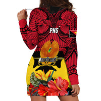 Papua New Guinea Hoodie Dress Bird Of Paradise Mix Polynesian Pattern LT01 - Polynesian Pride