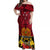 Papua New Guinea Off Shoulder Maxi Dress Bird Of Paradise Mix Polynesian Pattern LT01 Women Red - Polynesian Pride